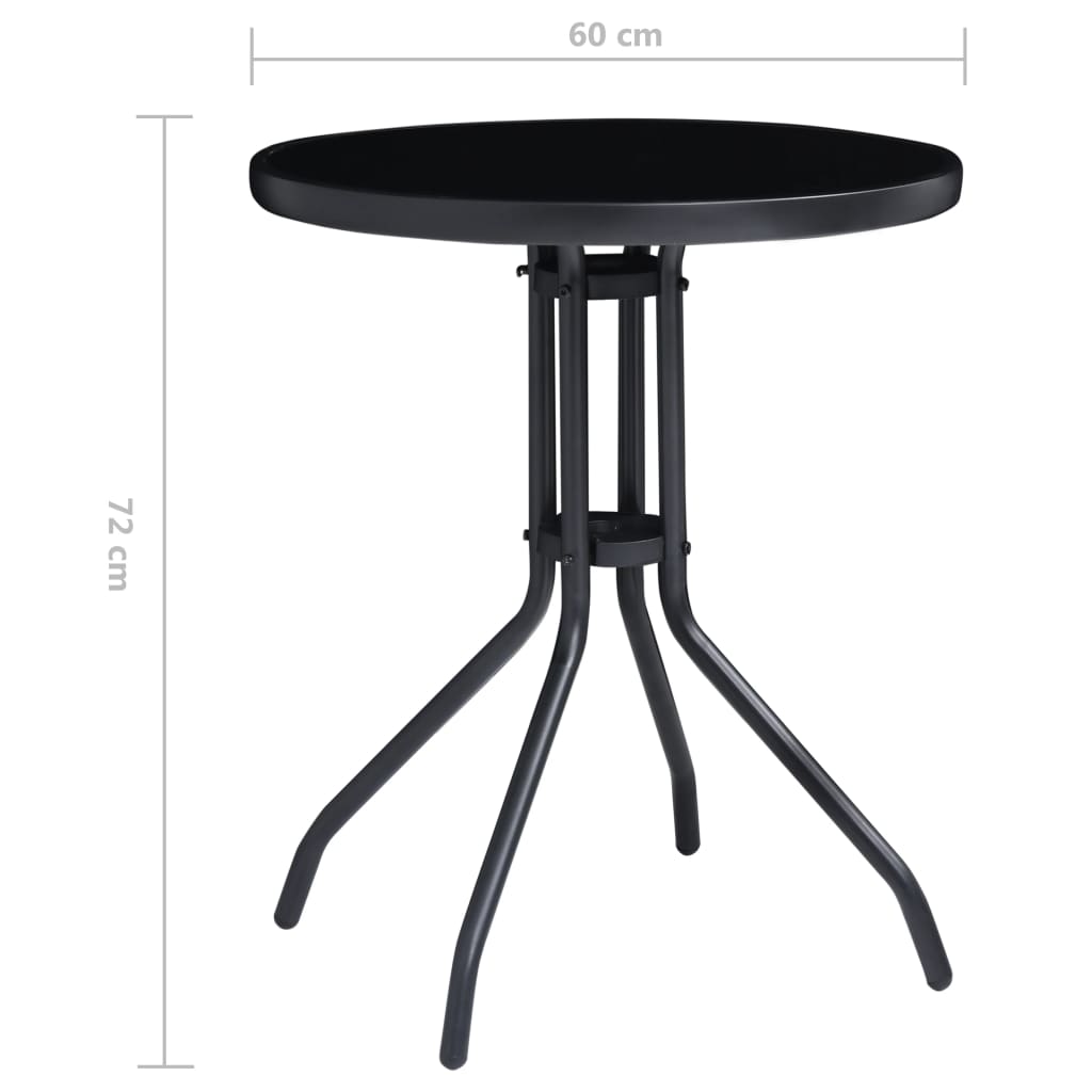 3-dijelni bistro set crni i antracit
