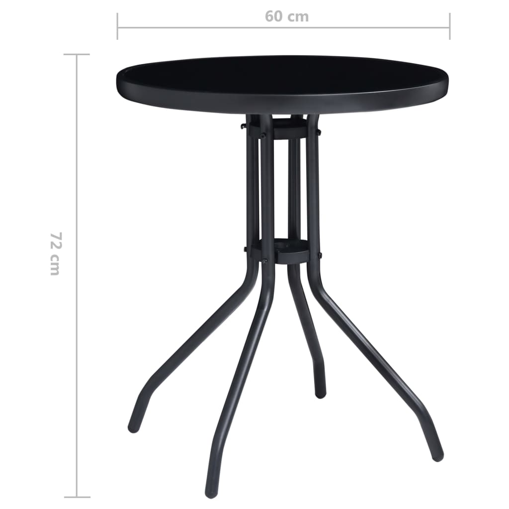 3-dijelni bistro set crni i antracit