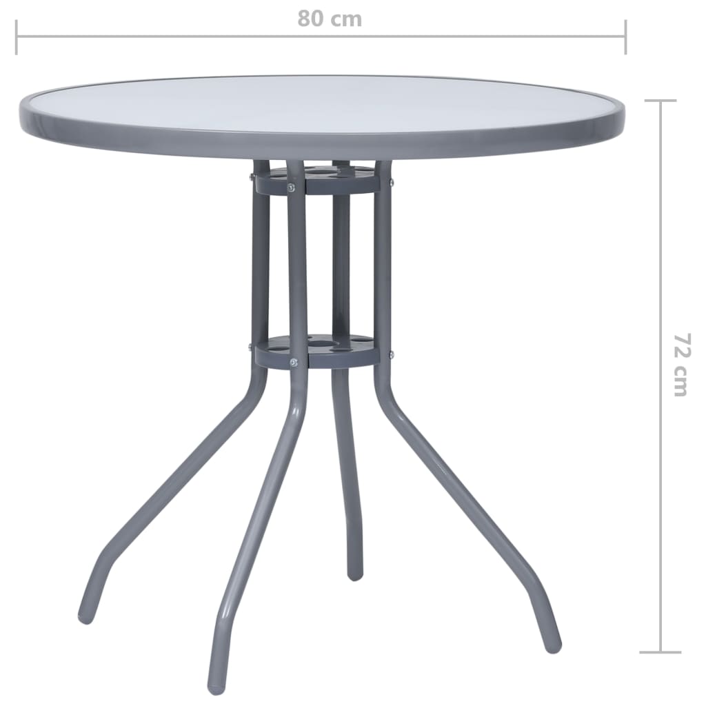 5-dijelni vrtni blagovaonski set aluminij i tekstilen srebrni