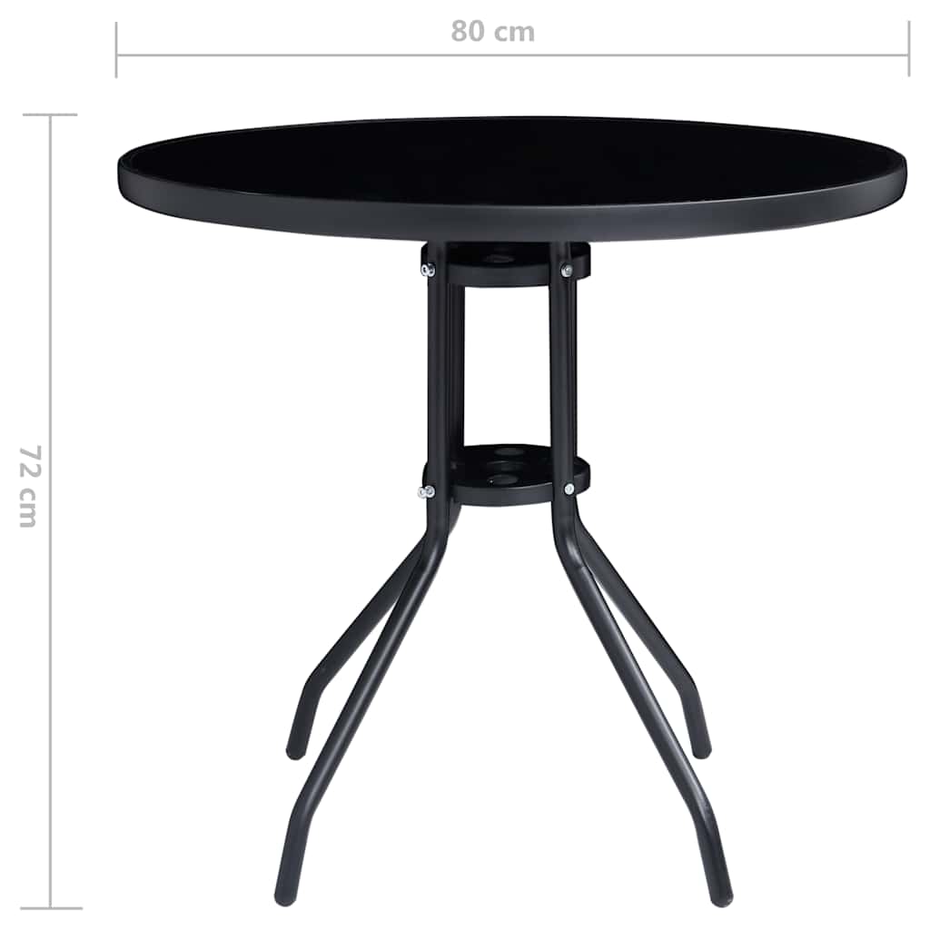 5-dijelni bistro set crni i antracit