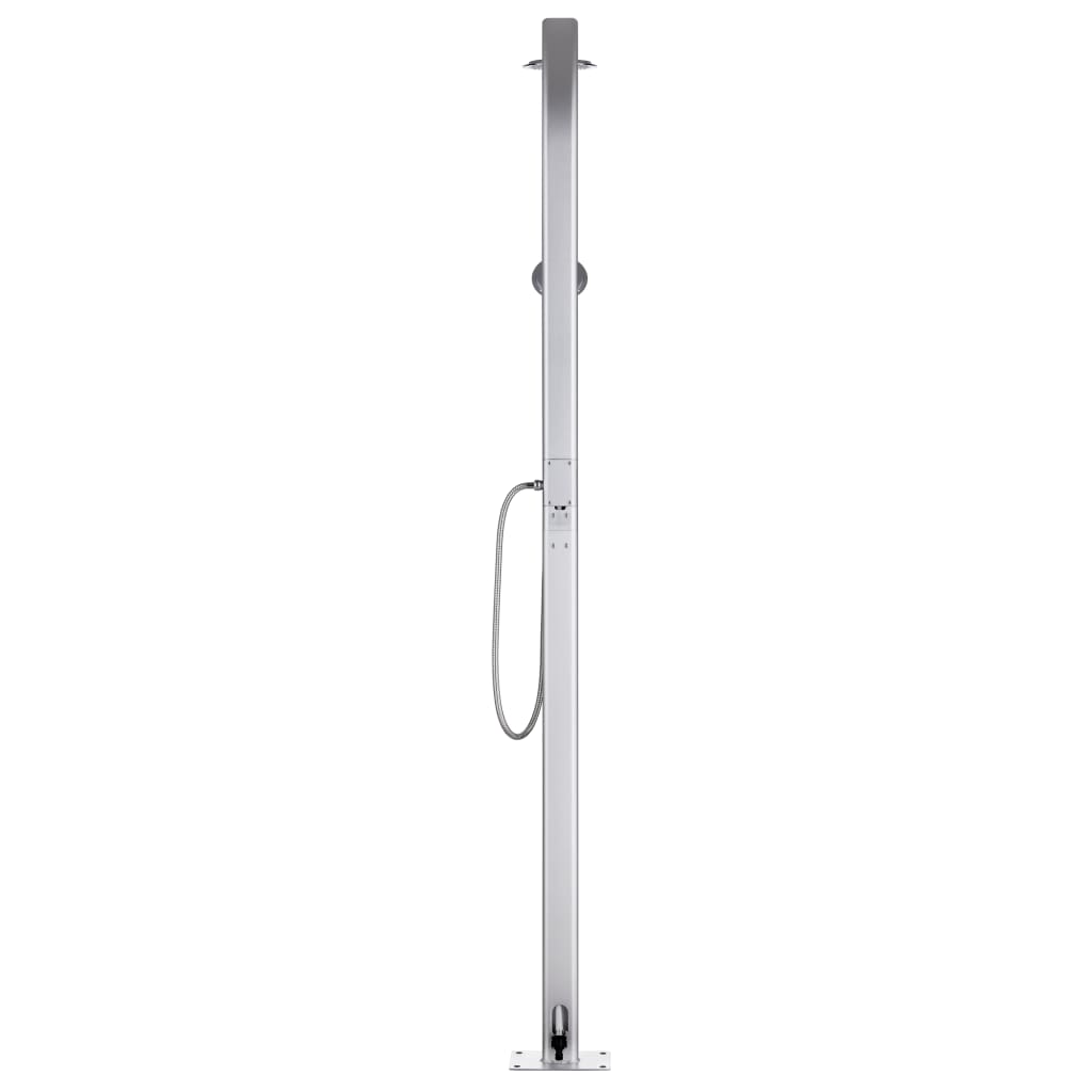Vrtni tuš sa smeđom bazom 220 cm aluminijski