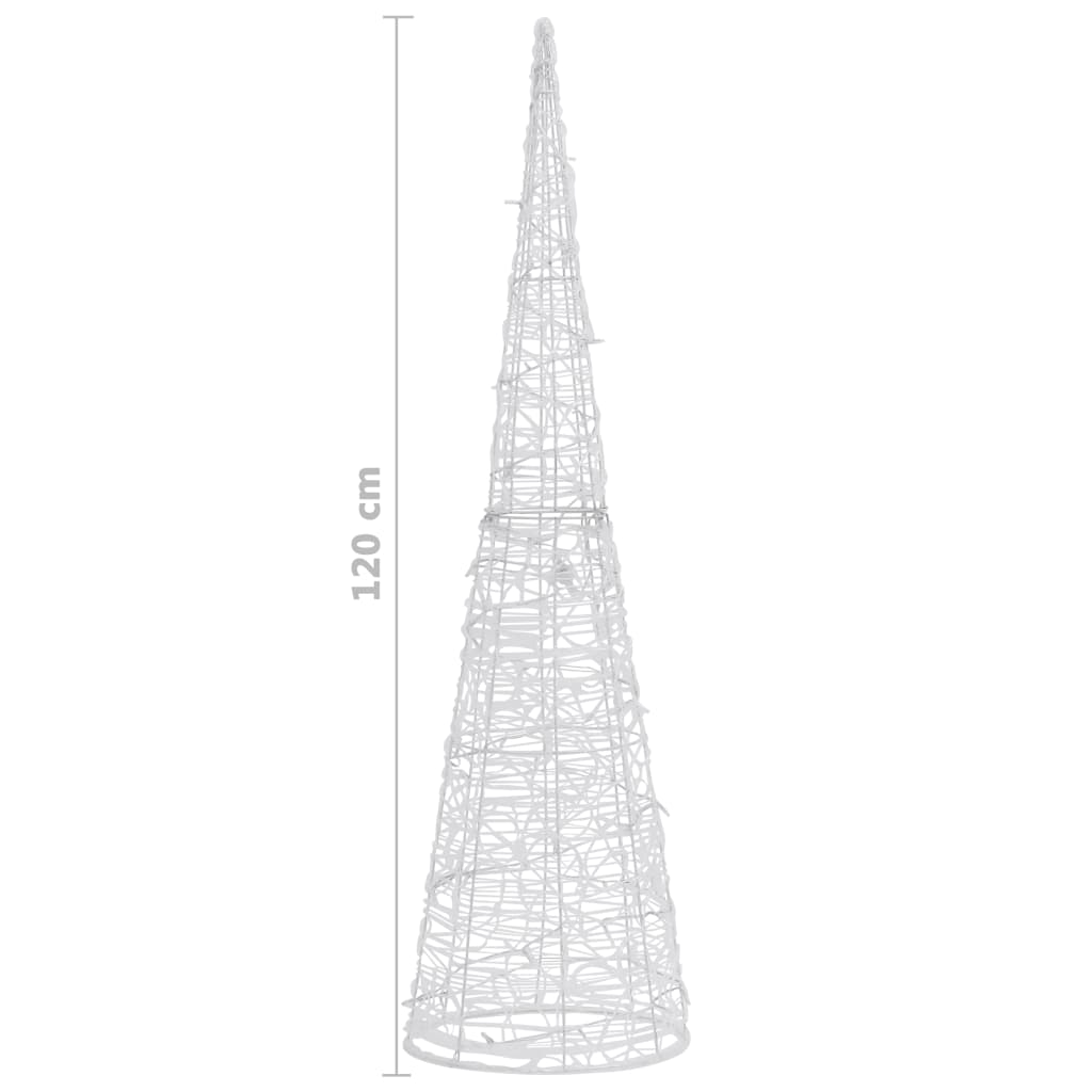 Akrilni ukrasni stožac s LED svjetlima plavi 120 cm