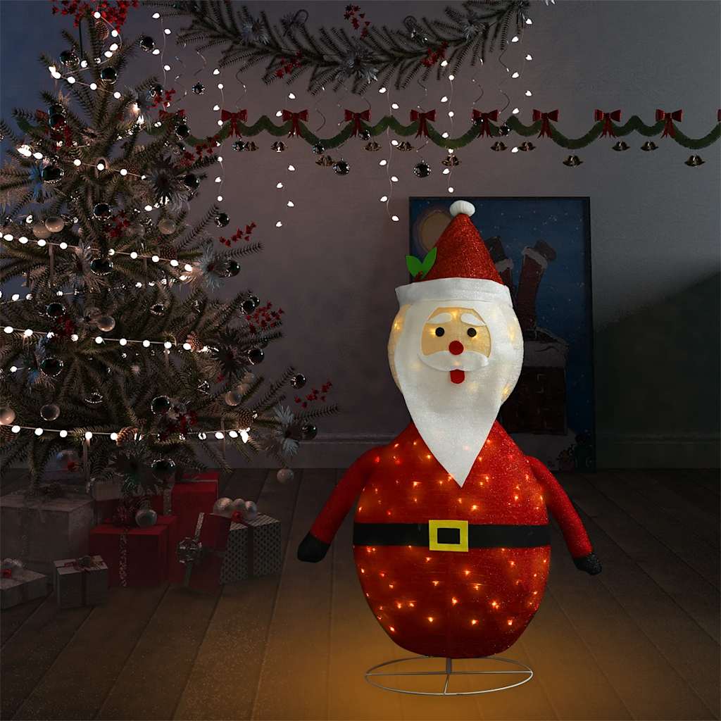 Ukrasna božićna figura Djeda Mraza LED luksuzna tkanina 120 cm