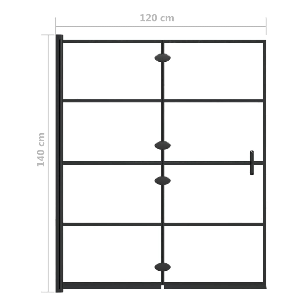 Sklopiva pregrada za tuš ESG 120 x 140 cm crna