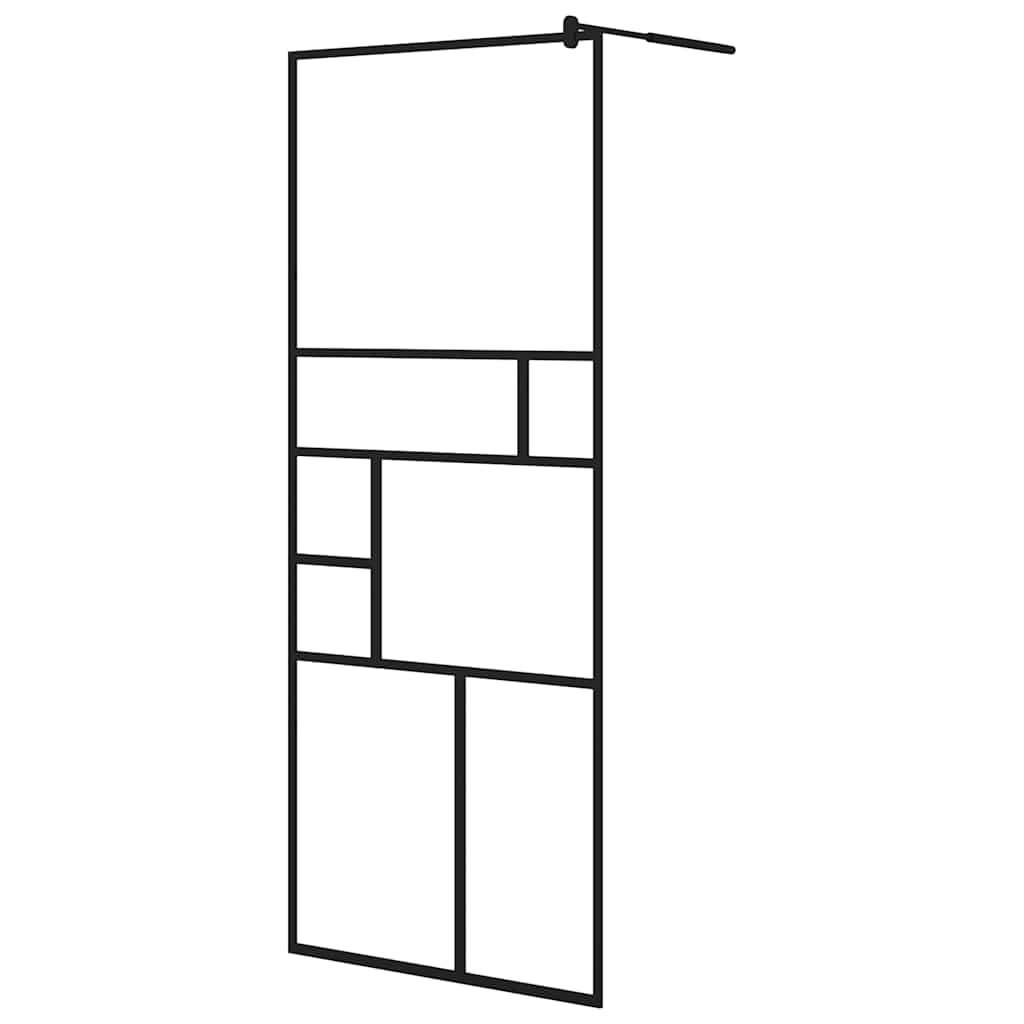 Pregrada za tuširanje s prozirnim staklom ESG 80 x 195 cm crna