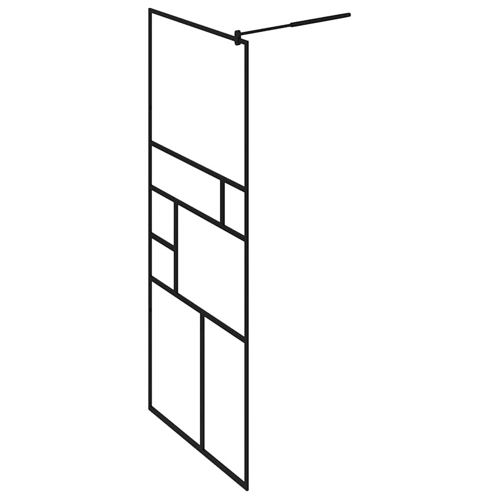 Pregrada za tuširanje s prozirnim staklom ESG 80 x 195 cm crna