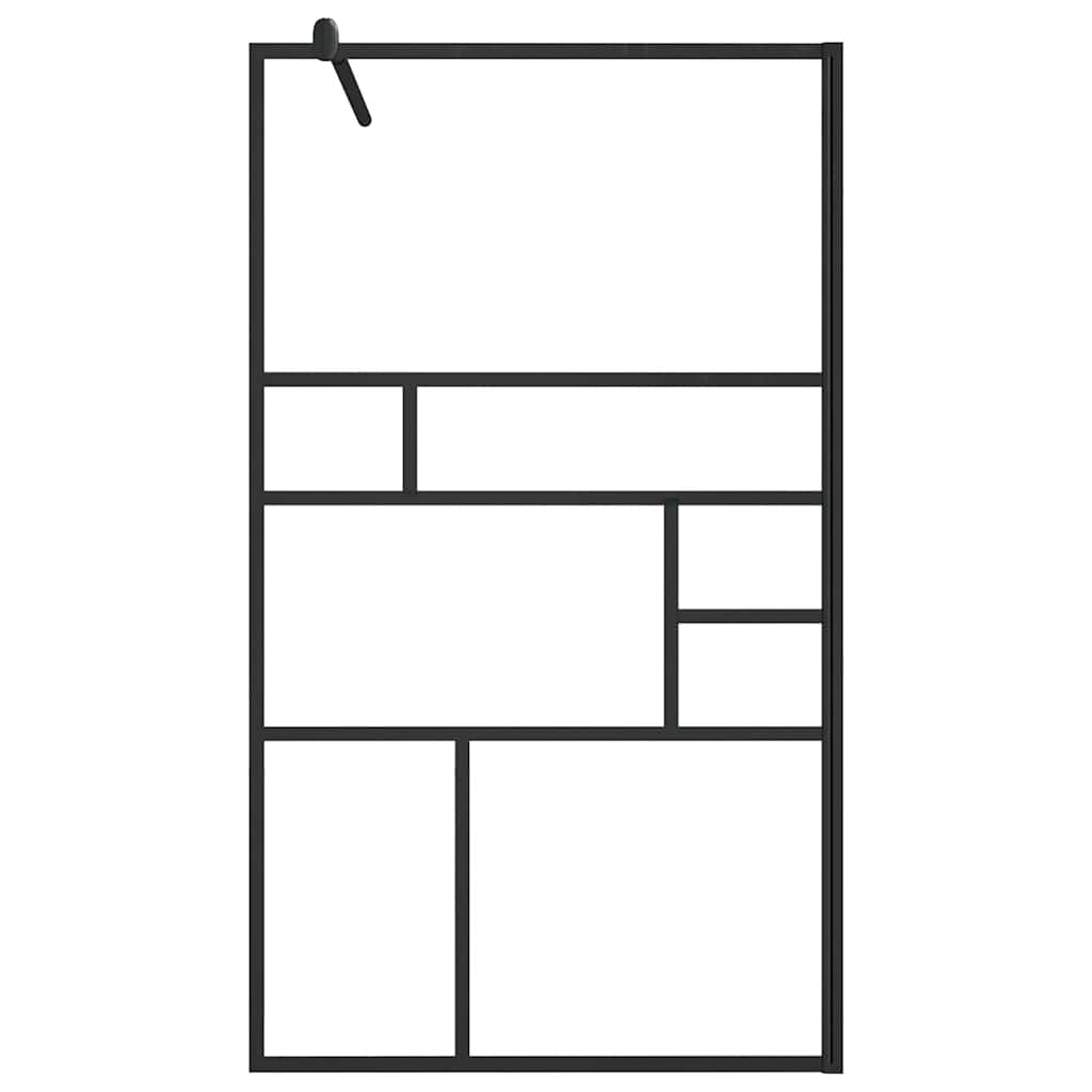 Pregrada za tuširanje s prozirnim staklom ESG 90 x 195 cm crna