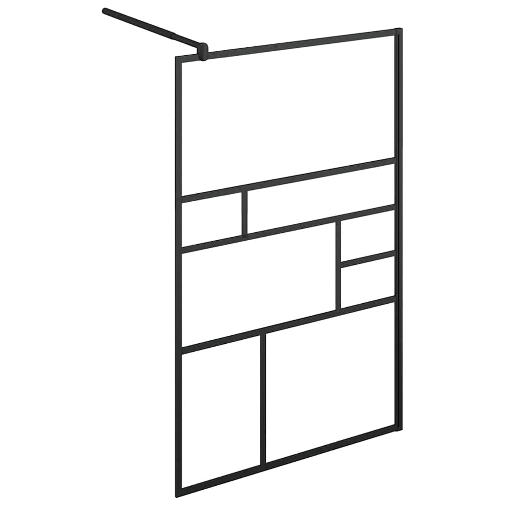 Pregrada za tuširanje s prozirnim staklom ESG 100 x 195 cm crna
