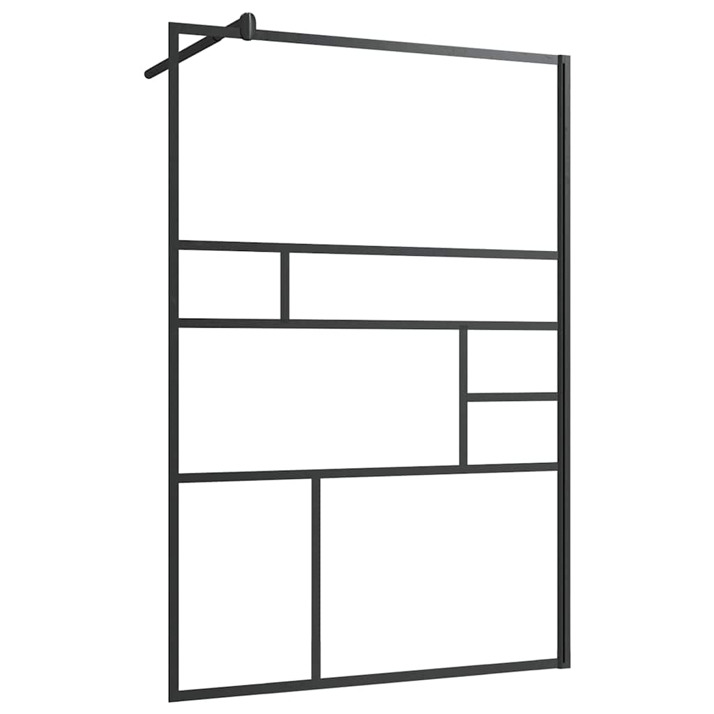 Pregrada za tuširanje s prozirnim staklom ESG 115 x 195 cm crna