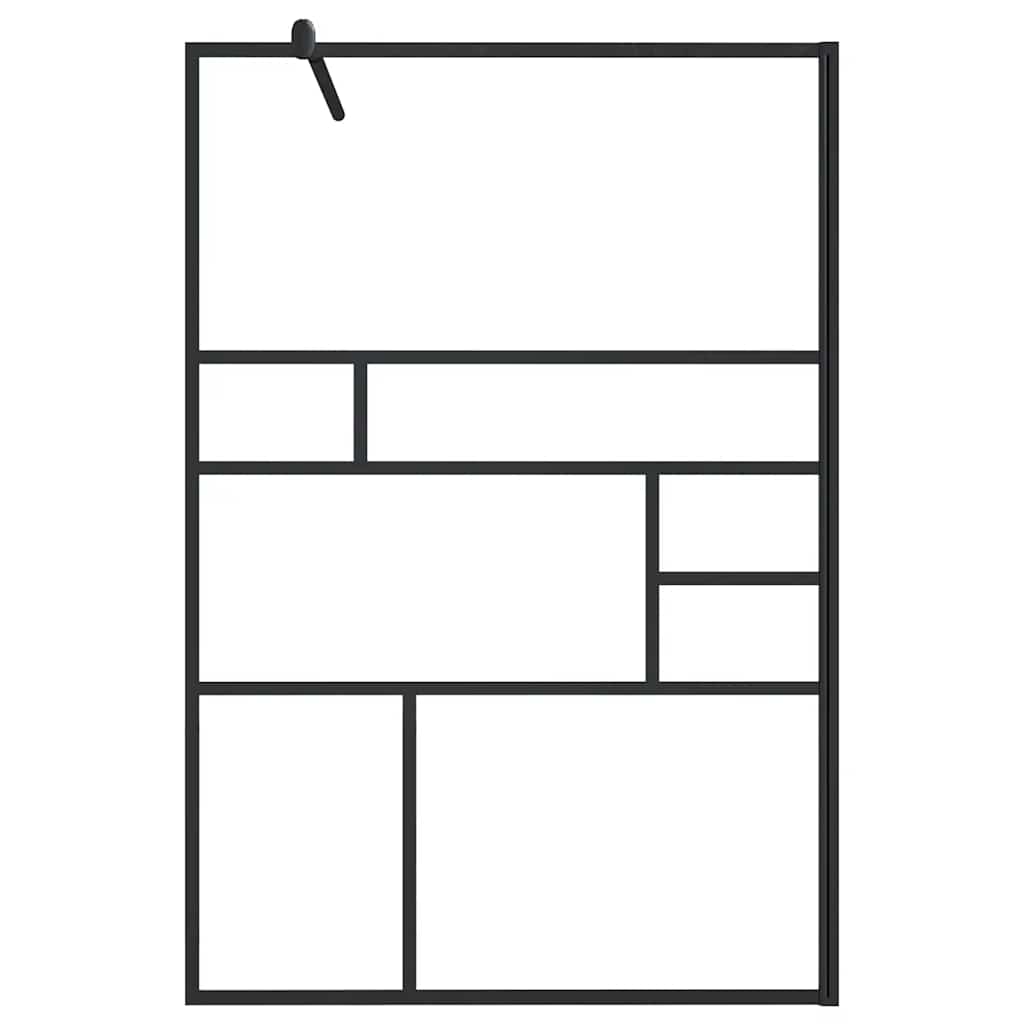 Pregrada za tuširanje s prozirnim staklom ESG 115 x 195 cm crna