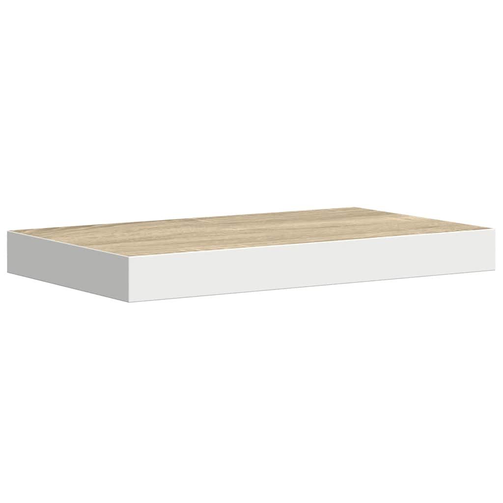 Plutajuće zidne police 4 kom hrast i bijele 40x23x3,8 cm MDF
