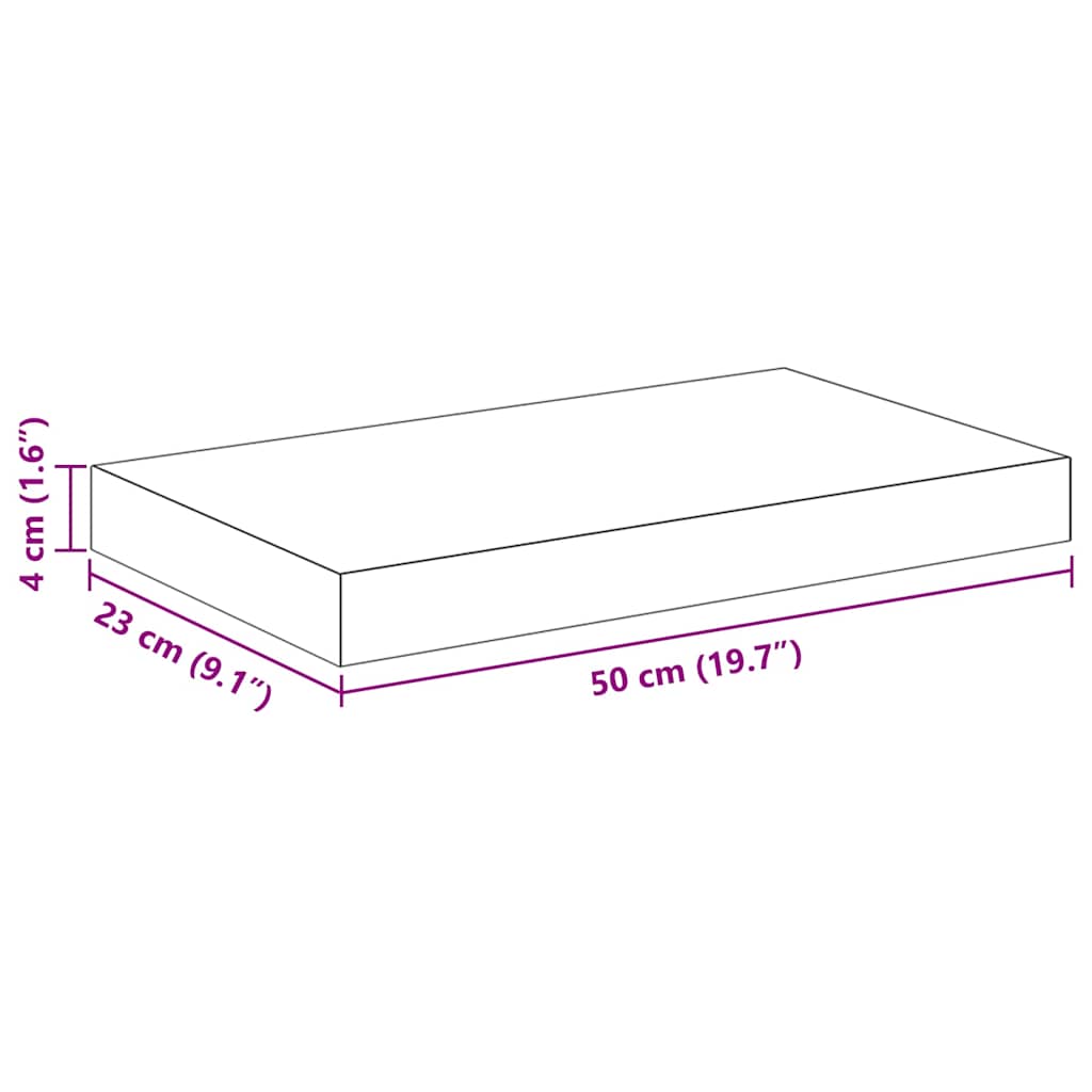 Plutajuća zidna polica boja hrasta i bijela 50x23x3,8 cm MDF