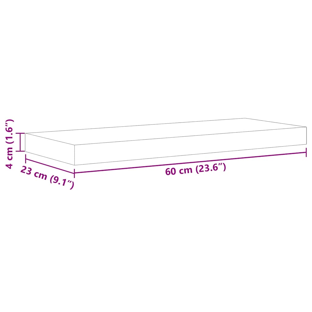 Plutajuća zidna polica boja hrasta i bijela 60x23,5x3,8 cm MDF