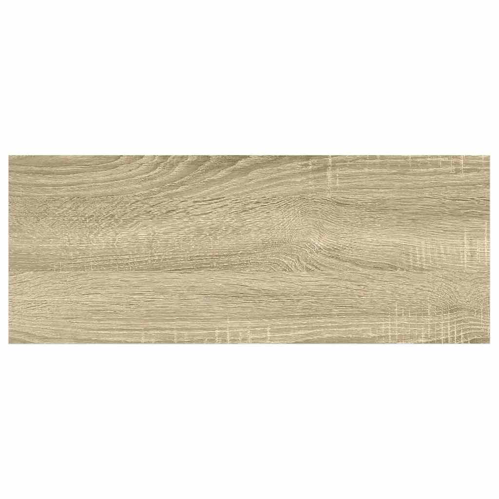 Plutajuća zidna polica boja hrasta i bijela 60x23,5x3,8 cm MDF