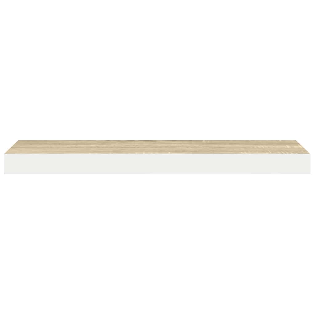 Plutajuće zidne police 4 kom hrast i bijele 60x23,5x3,8 cm MDF