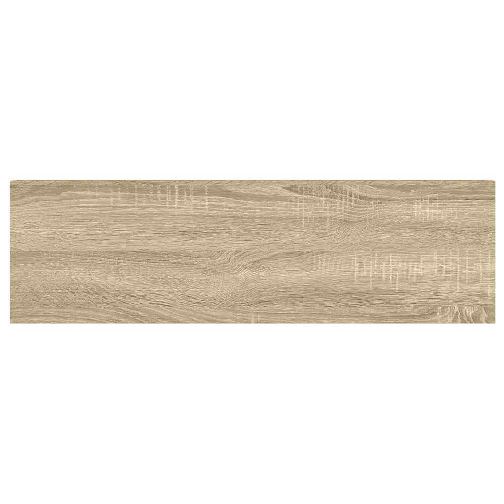 Plutajuće zidne police 4 kom hrast i bijele 90x23,5x3,8 cm MDF