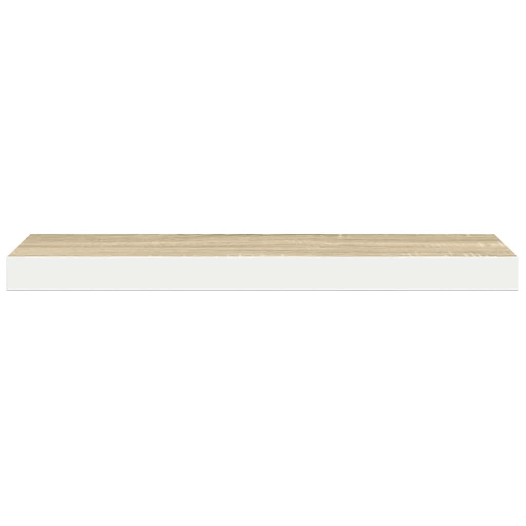 Plutajuće zidne police 4 kom hrast i bijele 120x23,5x3,8 cm MDF