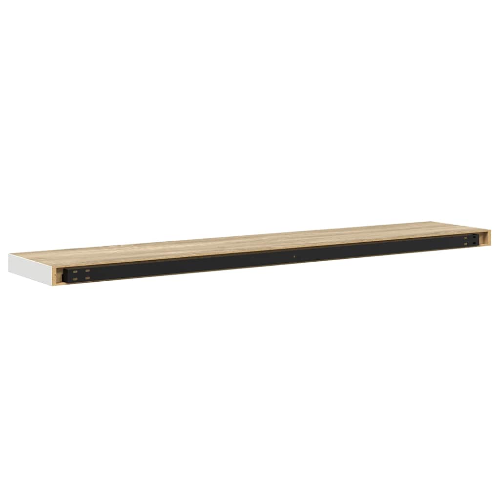 Plutajuće zidne police 4 kom hrast i bijele 120x23,5x3,8 cm MDF
