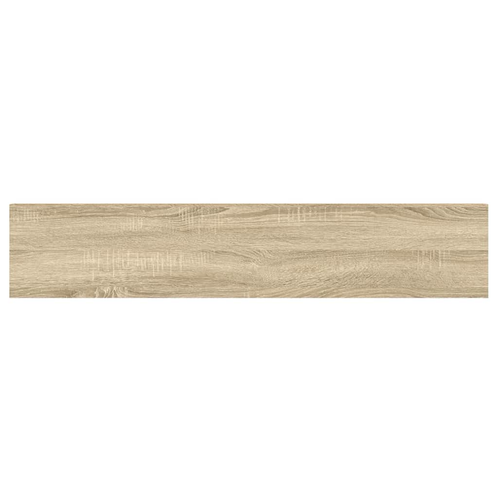 Plutajuće zidne police 4 kom hrast i bijele 120x23,5x3,8 cm MDF