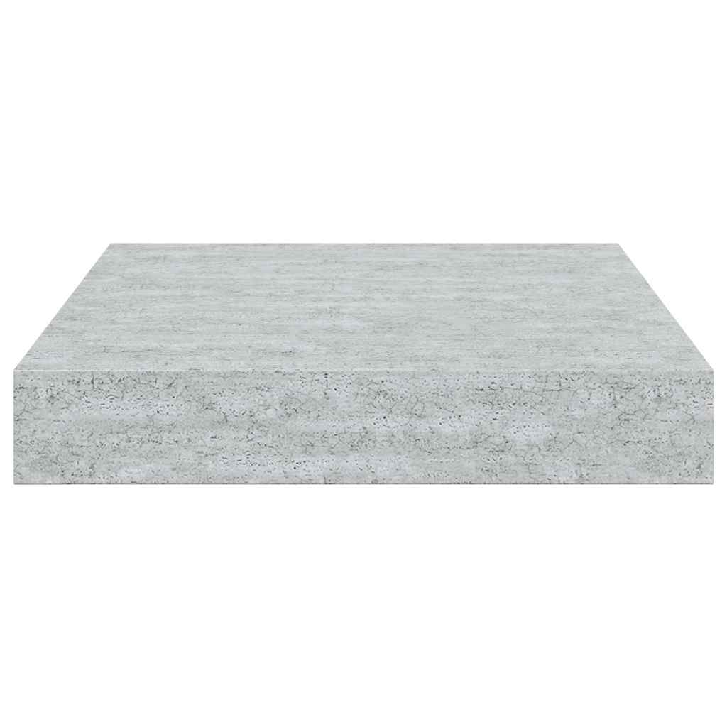 Plutajuće zidne police 2 kom boja betona 23 x 23,5 x 3,8 cm MDF