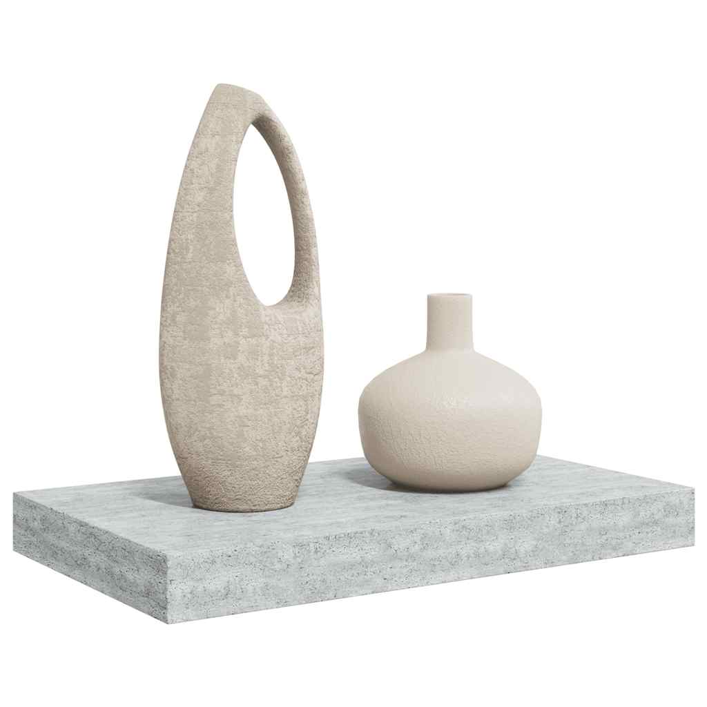 Plutajuća zidna polica siva boja betona 40 x 23 x 3,8 cm MDF