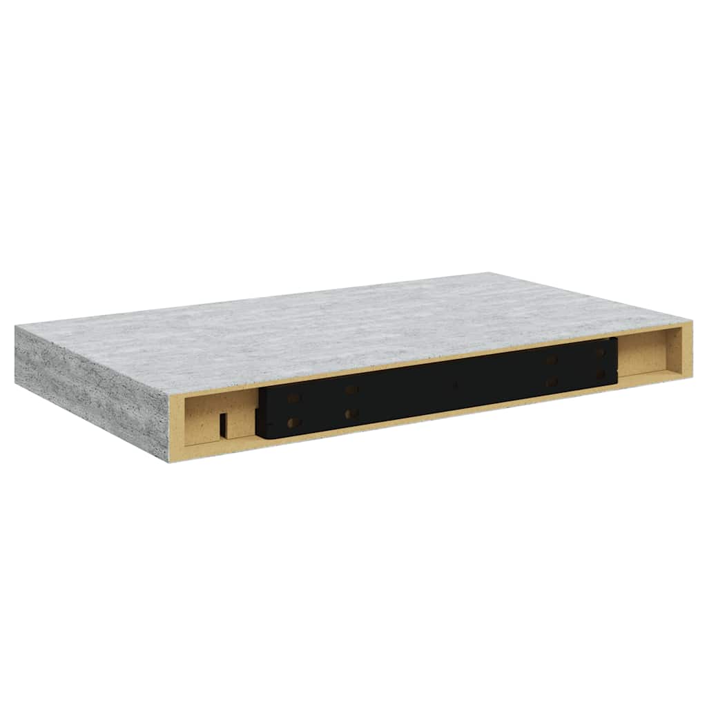 Plutajuće zidne police 4 kom boja betona 40 x 23 x 3,8 cm MDF