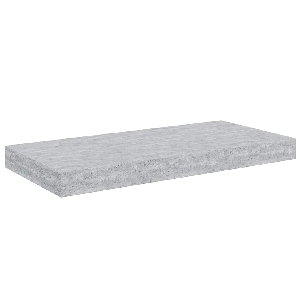 Plutajuće zidne police 2 kom boja betona 50 x 23 x 3,8 cm MDF