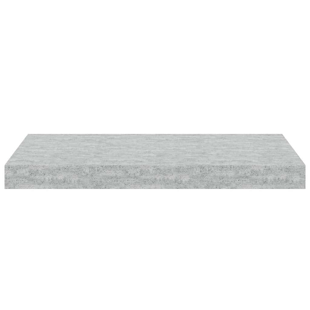 Plutajuće zidne police 2 kom boja betona 50 x 23 x 3,8 cm MDF