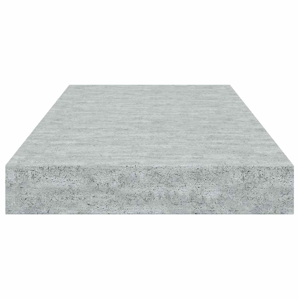 Plutajuće zidne police 2 kom boja betona 50 x 23 x 3,8 cm MDF