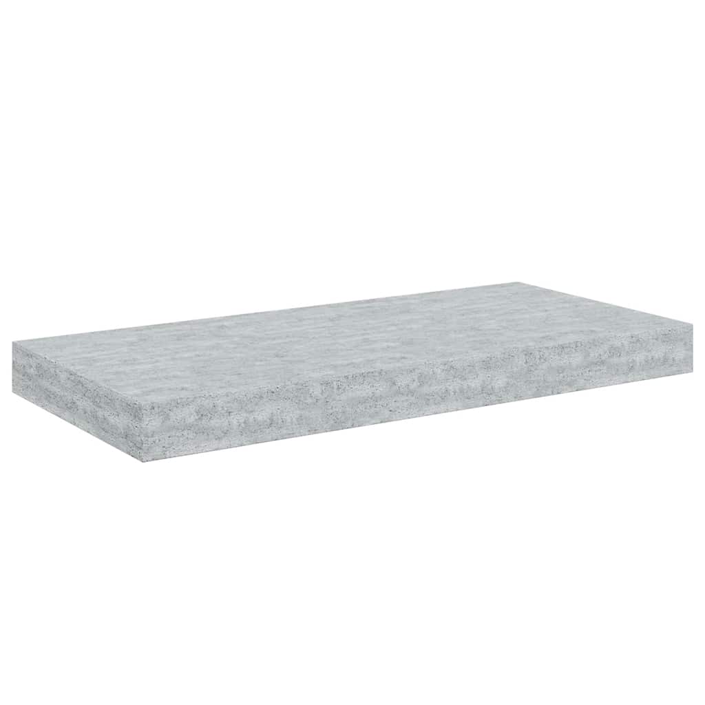 Plutajuće zidne police 4 kom boja betona 50 x 23 x 3,8 cm MDF