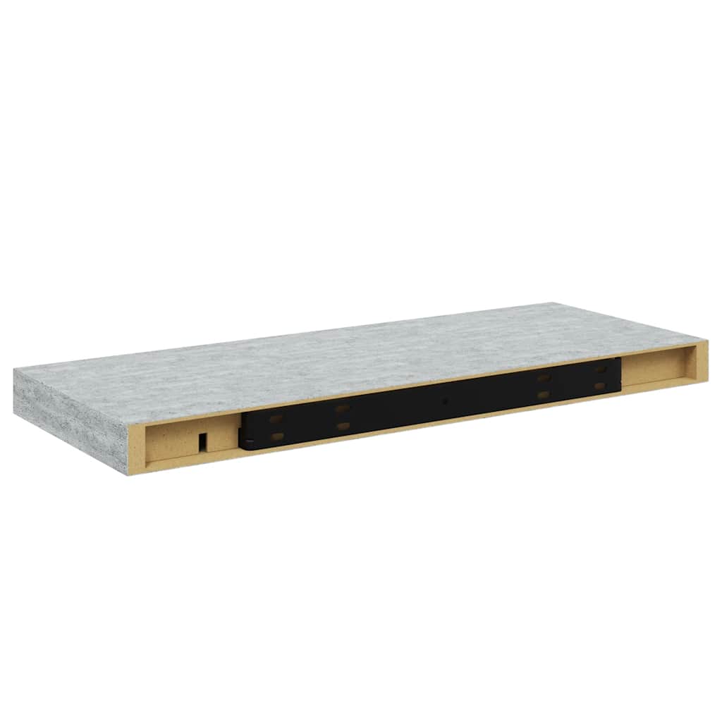 Plutajuća zidna polica siva boja betona 60 x 23,5 x 3,8 cm MDF