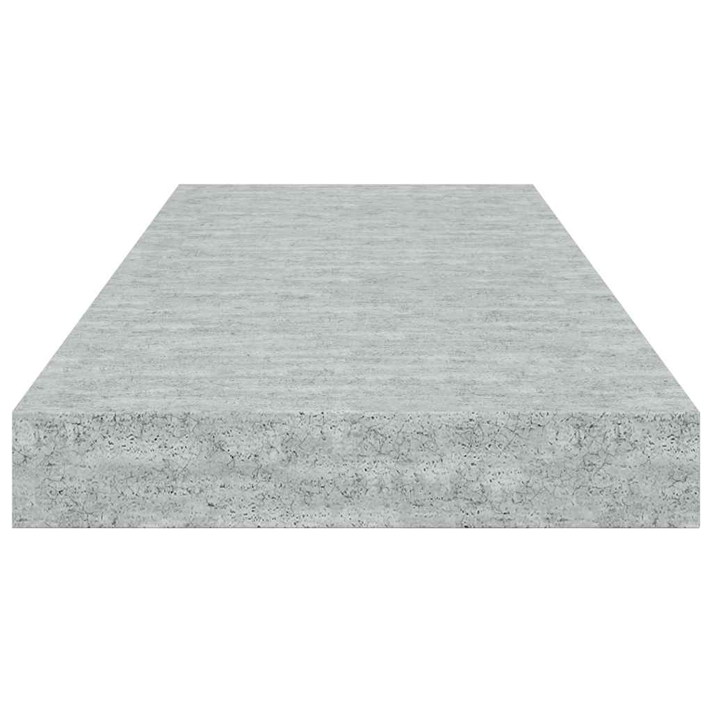 Plutajuće zidne police 2 kom boja betona 60 x 23,5 x 3,8 cm MDF