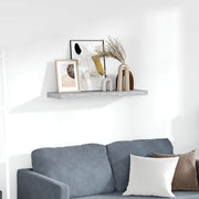 Plutajuća zidna polica siva boja betona 80 x 23,5 x 3,8 cm MDF