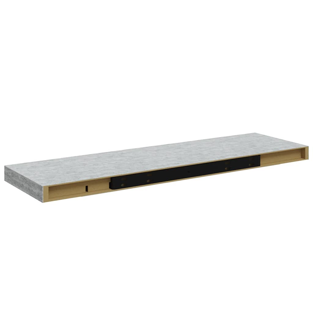 Plutajuće zidne police 4 kom boja betona 80 x 23,5 x 3,8 cm MDF