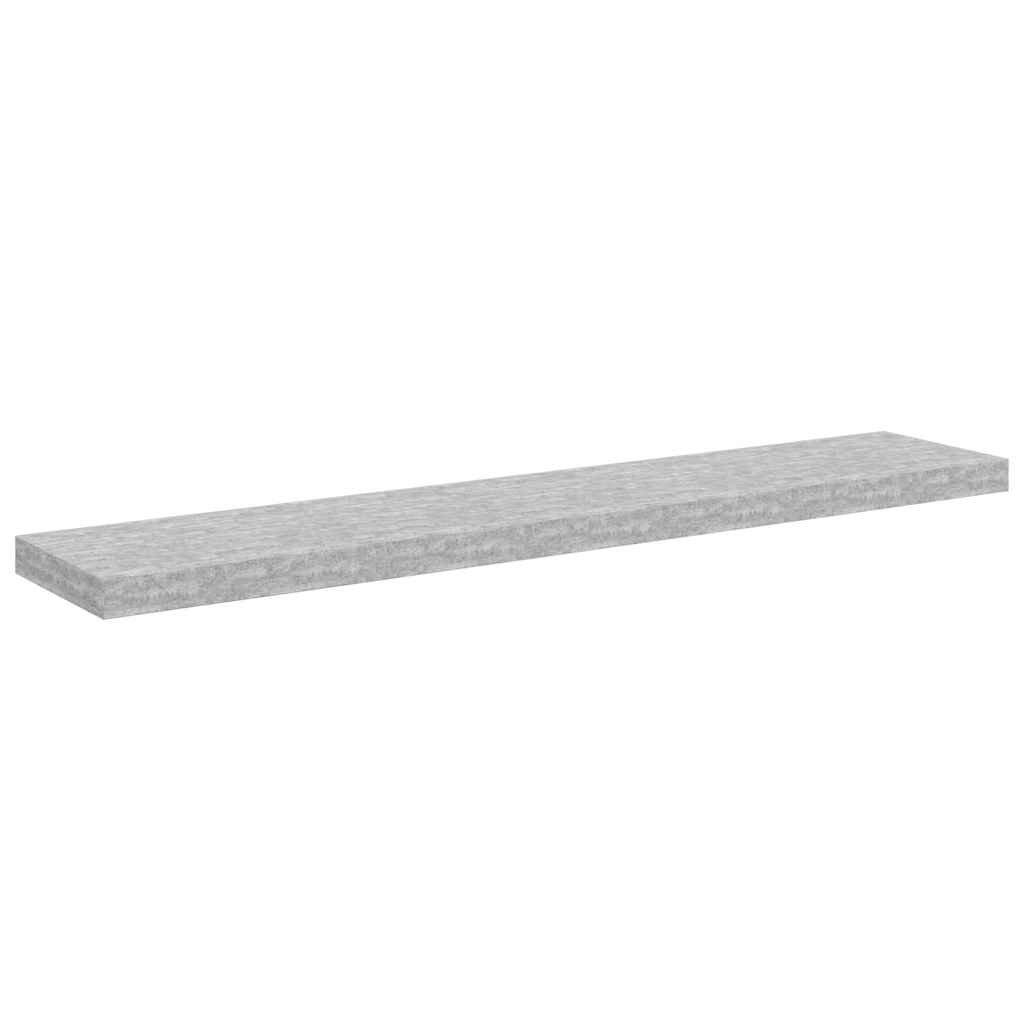 Plutajuće zidne police 2 kom boja betona 120x23,5x3,8 cm MDF