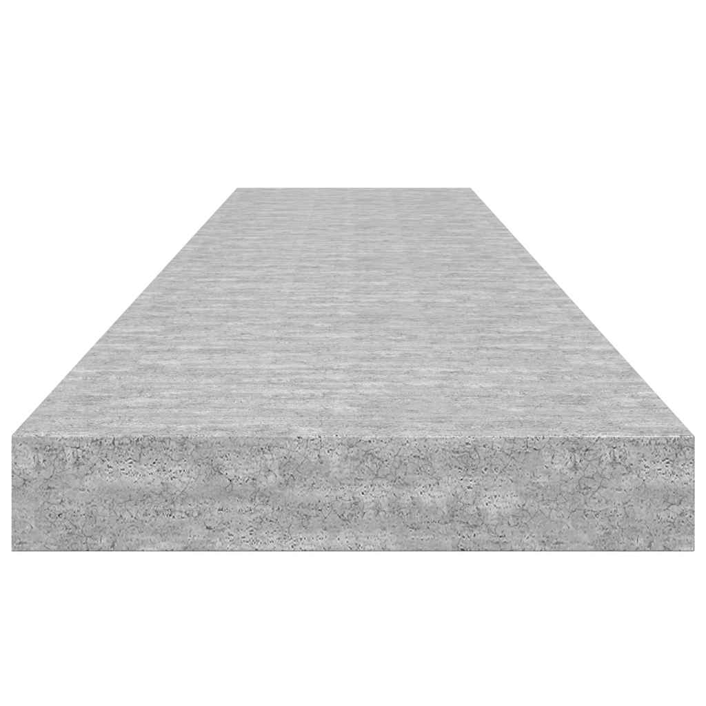 Plutajuće zidne police 2 kom boja betona 120x23,5x3,8 cm MDF