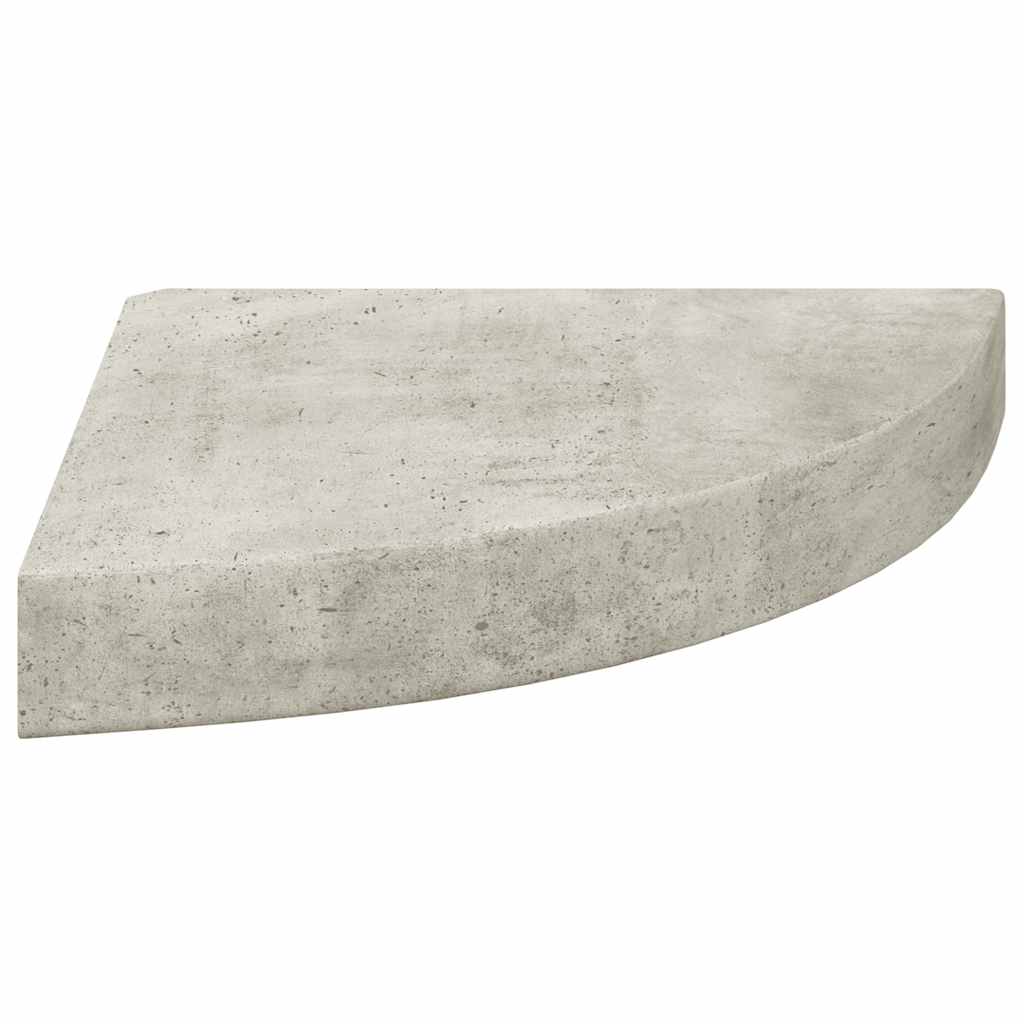 Kutne zidne police 2 kom siva boja betona 25 x 25 x 3,8 cm MDF