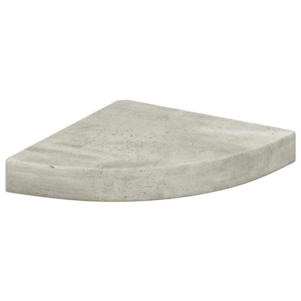 Kutne zidne police 4 kom siva boja betona 25 x 25 x 3,8 cm MDF