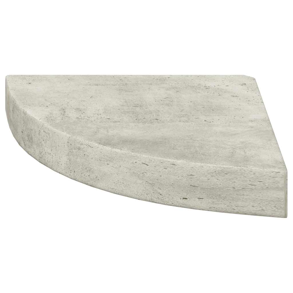Kutne zidne police 4 kom siva boja betona 25 x 25 x 3,8 cm MDF
