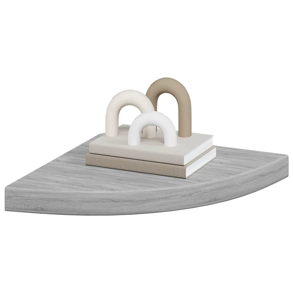 Kutne zidne police 2 kom siva boja betona 35 x 35 x 3,8 cm MDF