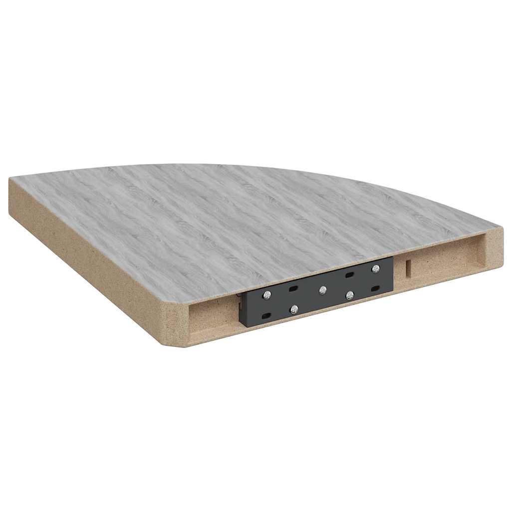 Kutne zidne police 4 kom siva boja betona 35 x 35 x 3,8 cm MDF