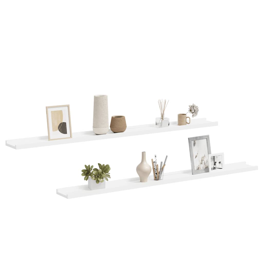Zidne police 2 kom bijele 115 x 9 x 3 cm