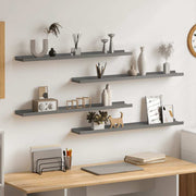 Zidne police 4 kom sive 80 x 9 x 3 cm