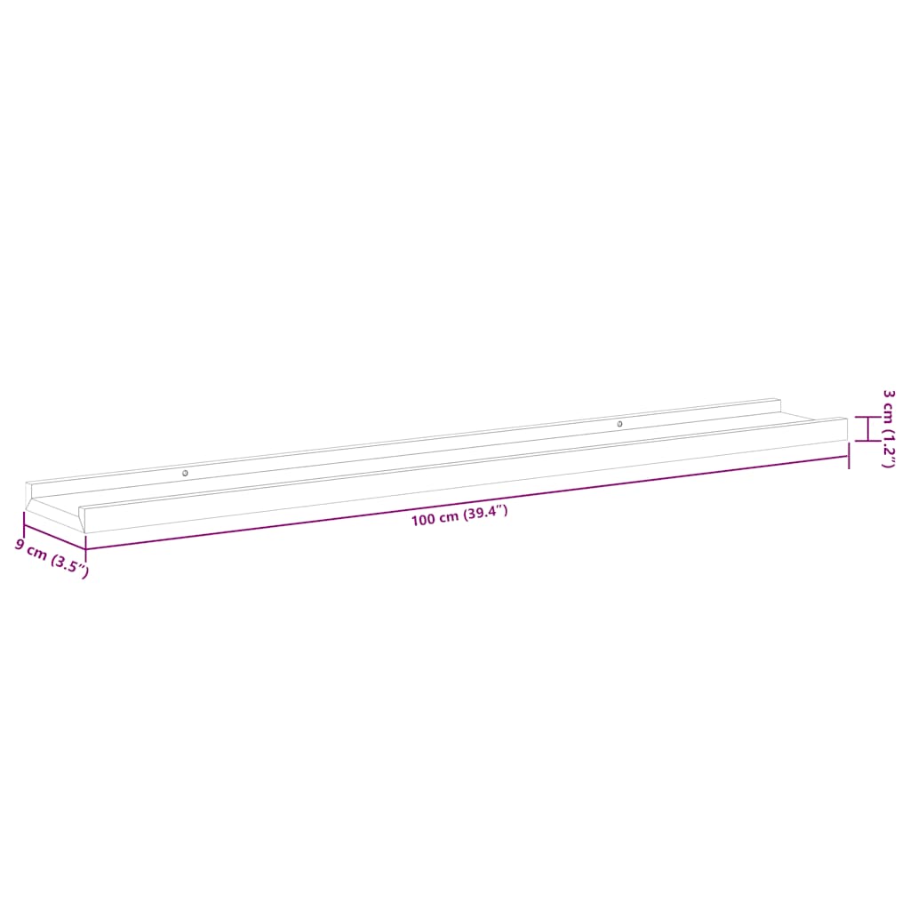 Zidne police 2 kom boja hrasta sonome 100 x 9 x 3 cm