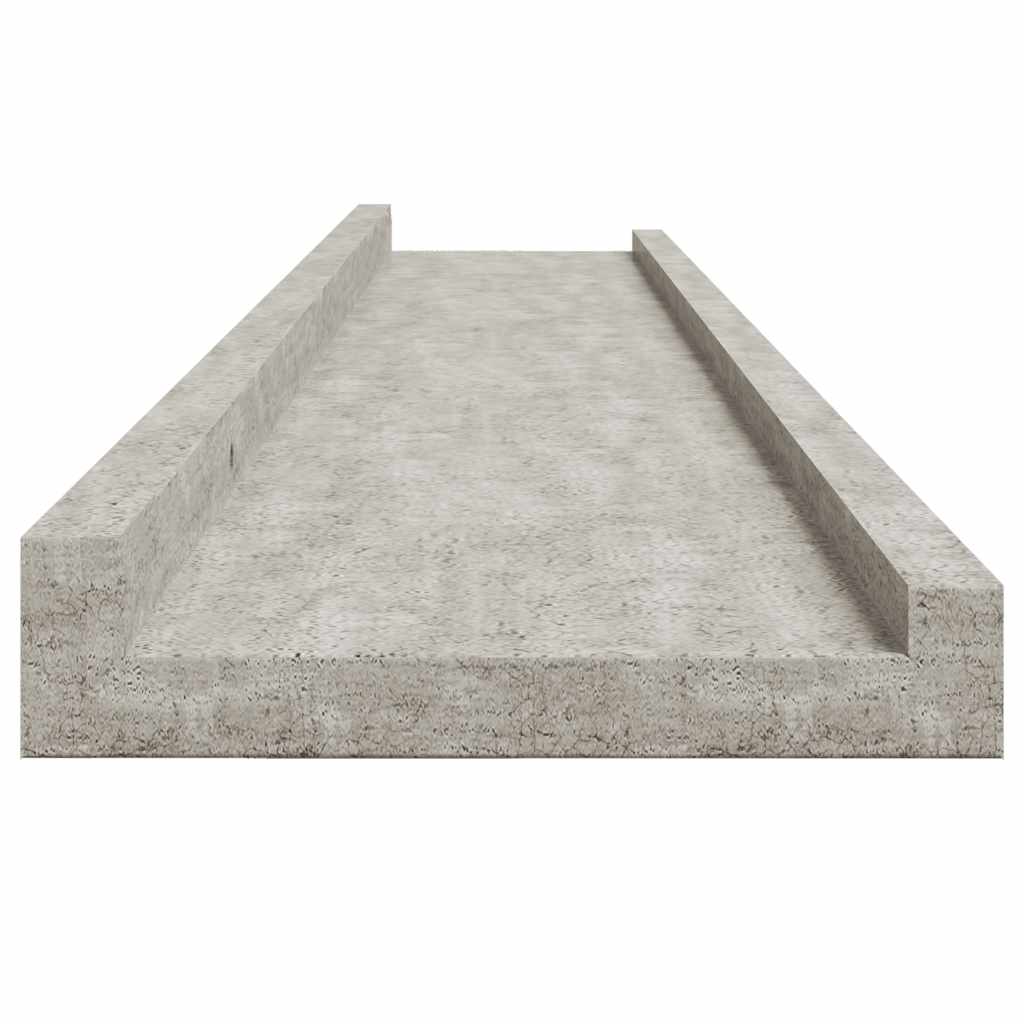 Zidne police 2 kom siva boja betona 100 x 9 x 3 cm