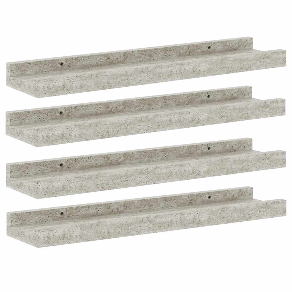 Zidne police 4 kom siva boja betona 40 x 9 x 3 cm