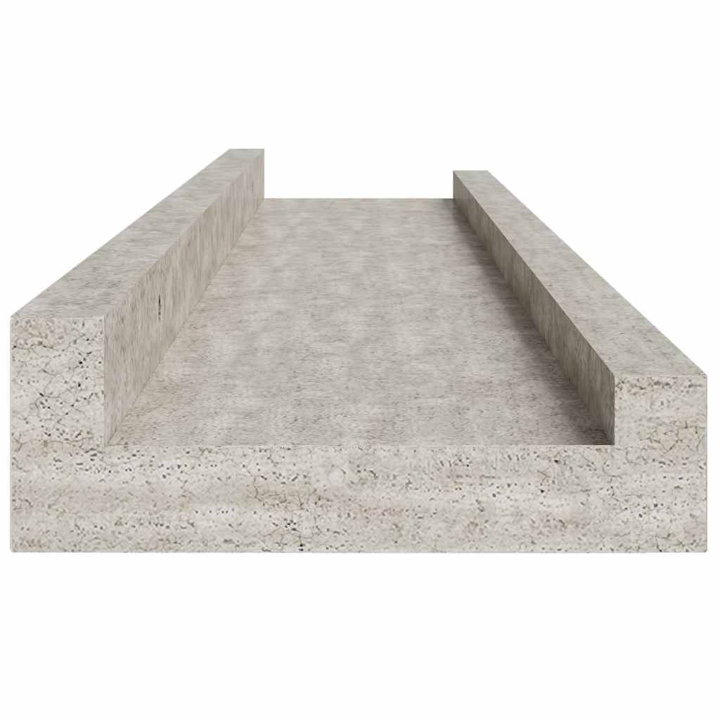 Zidne police 4 kom siva boja betona 80 x 9 x 3 cm
