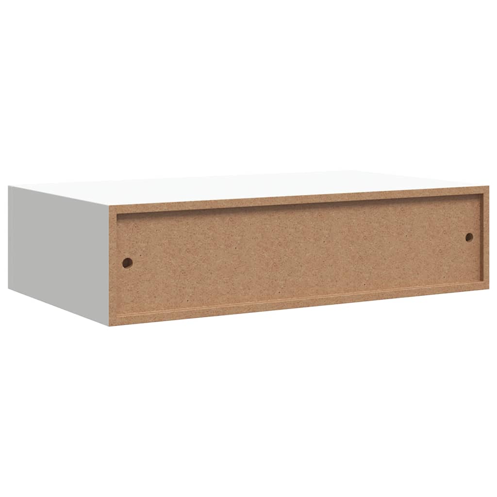 Zidne police s ladicom 2 kom bijele 40 x 23,5 x 10 cm MDF