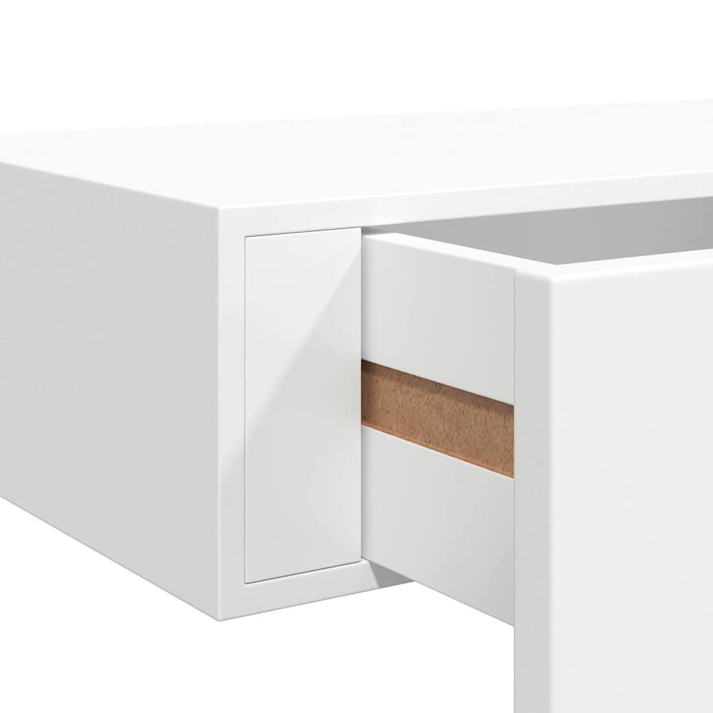 Zidne police s ladicom 2 kom bijele 40 x 23,5 x 10 cm MDF