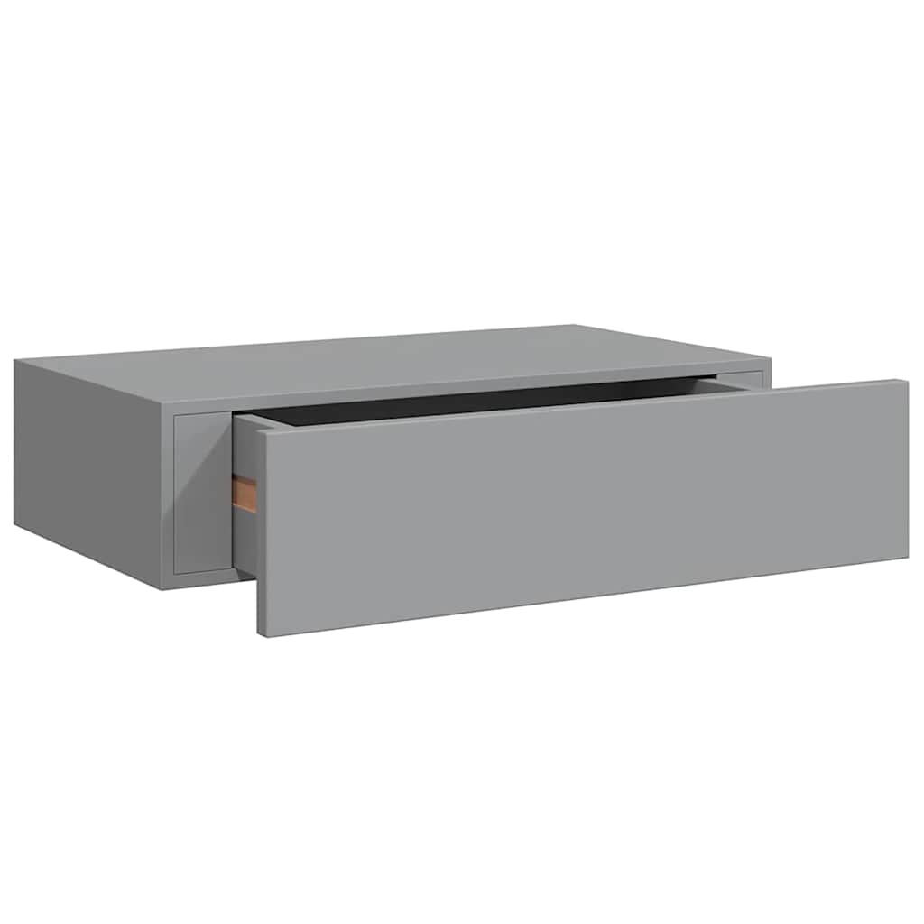 Zidna polica s ladicom siva 40 x 23,5 x 10 cm MDF